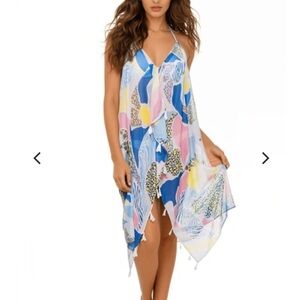 Pool to Party Maxi Halter Sundress Coverup in Wild Habitat Print